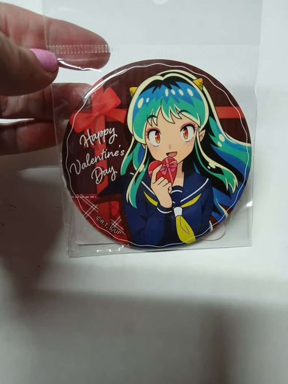 Urusei Yatsura Lum Can Badge Pin Button Japan RARE School Uniform Valentine's